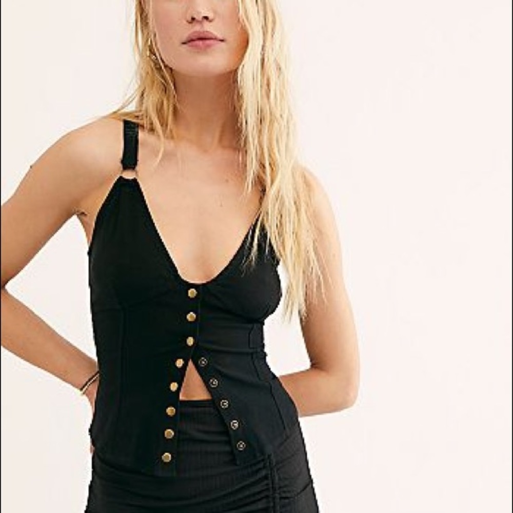 Free People - Snap Front Corset Style Top - XS